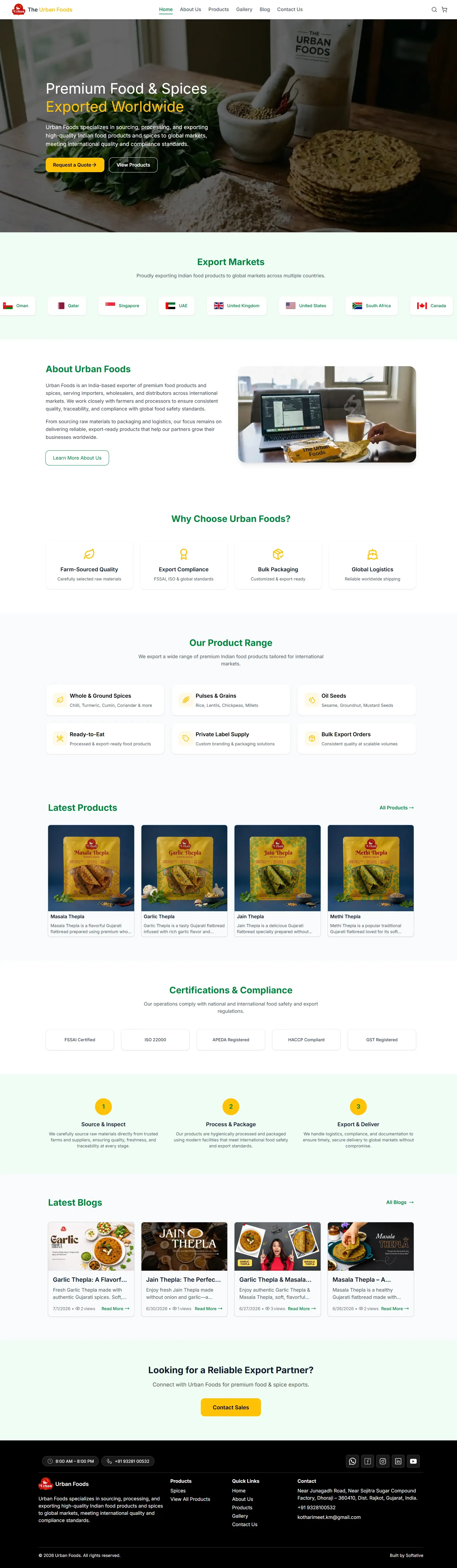 Global Food Exports B2B website preview